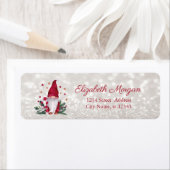 Gnome Dennentakken Sterren Glitterende Bokeh Etiket (Insitu)