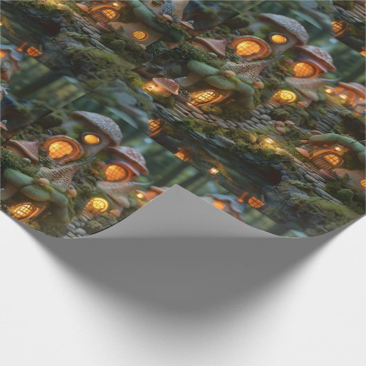 Gnome dorp cadeaupapier (Hoek)