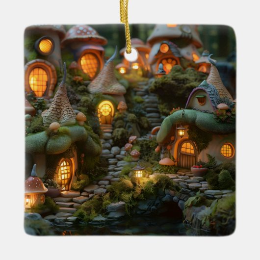 Gnome dorp keramisch ornament (Voorkant)