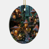 Gnome dorp op avond tijd keramisch ornament (Rechts)