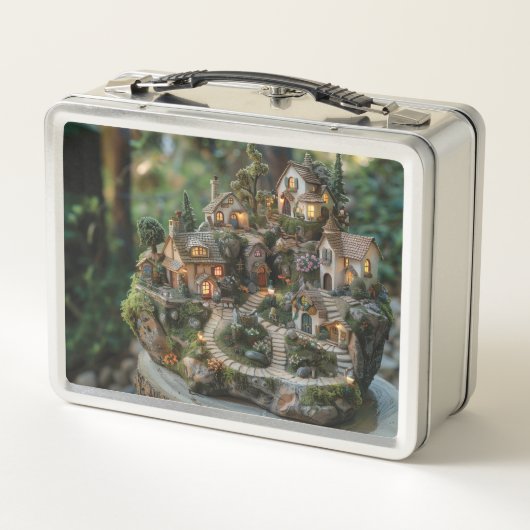 Gnome dorp op een boomstam (Achterkant)