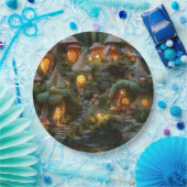 Gnome dorp papieren bordje (Feest)