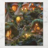 Gnome dorp wijn etiket (Enkel label)