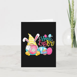 Gnome Easter Egg Hunt Gnomes Bunny Happy Paast Da Kaart