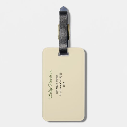 Gnome een bloem patroon ontwerp bagagelabel (Achterkant verticaal)