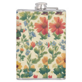 Gnome een bloem patroon ontwerp heupfles (Achterkant)