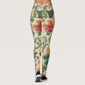 Gnome een bloem patroon ontwerp leggings (Achterkant)