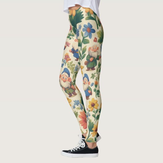 Gnome een bloem patroon ontwerp leggings (Links)