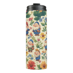 Gnome een bloem patroon ontwerp thermosbeker
