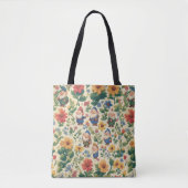 Gnome een bloem patroon ontwerp tote bag (Voorkant)