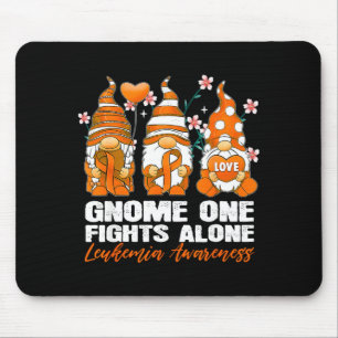 Gnome één vecht alleen leukemie bewustzijn oranje muismat