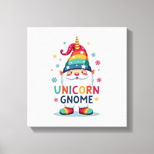 Gnome Eenhoorn Shirt Familie Matching Groep Kerstm Canvas Afdruk