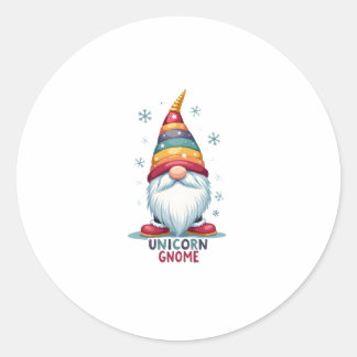 Gnome Eenhoorn Shirt Familie Matching Groep Kerstm Ronde Sticker