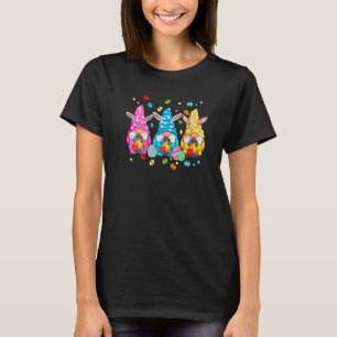 Gnome Ei Konijn Legpuzzel Lint Autisme Bewustzijn T-shirt