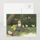 Gnome Elf Pasen Gekleurd Geschilderd Ei Kuiken Feestdagenkaart (Voorkant / Achterkant)