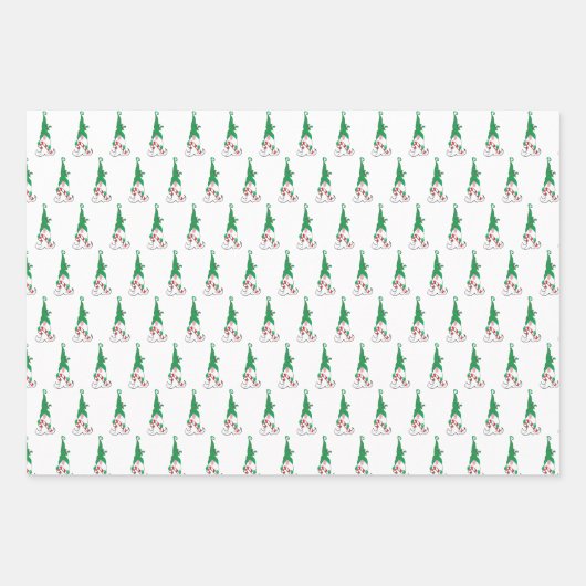 Gnome Elf Wrapping Paper Flat Sheet Set van 3 (Voorkant 2)