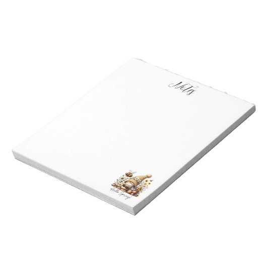 Gnome en Bee in het voorjaar Notitieblok (Linkerzijde)