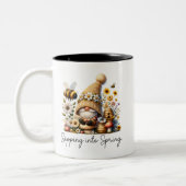 Gnome en Bee Spring Tweekleurige Koffiemok (Links)