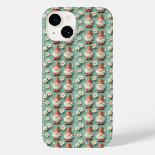 Gnome en Daisy Naadloze Patroon Tuin Ontwerp Case-Mate iPhone Case (Achterkant)