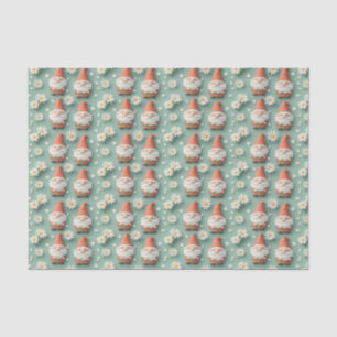 Gnome en Daisy Naadloze Patroon Tuin Ontwerp Tissuepapier