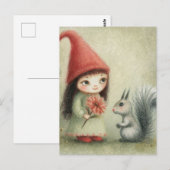 Gnome en de eekhoorn briefkaart (Voorkant / Achterkant)