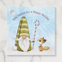 Gnome en Fox Best Wishes Happy Holiday Custom