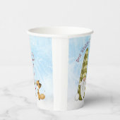 Gnome en Fox Best Wishes Happy Holiday Custom Papieren Bekers (Rechts)