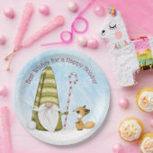 Gnome en Fox Best Wishes Happy Holiday Custom Papieren Bordje (Feest)