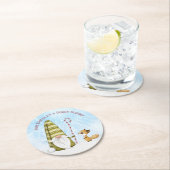 Gnome en Fox Best Wishes Happy Holiday Custom Ronde Kartonnen Onderzetter (Insitu)