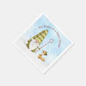 Gnome en Fox Best Wishes Happy Holiday Custom Servet (Hoek)