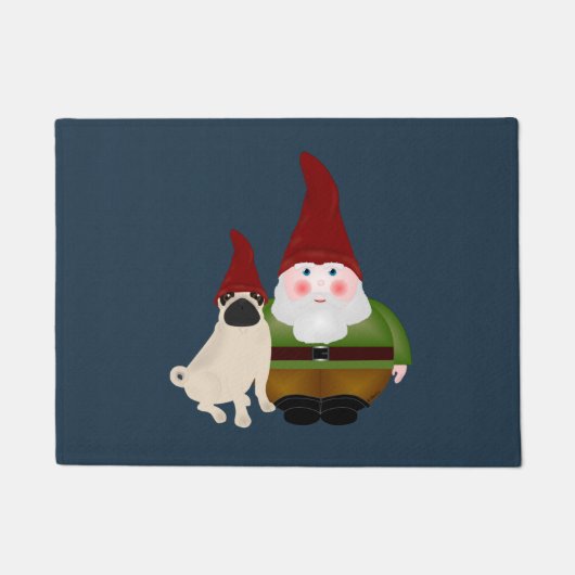 Gnome en Pug Deurmat (Voorkant)