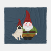 Gnome en Pug Fleece Blanket (Voorkant (Horizontaal))