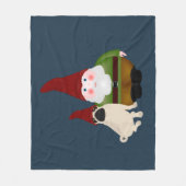 Gnome en Pug Fleece Blanket Deken (Voorkant)