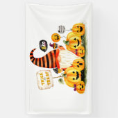 Gnome en Pumpkins Trick or treat Banner (Verticaal)