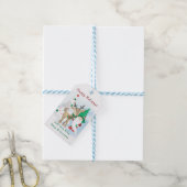 Gnome en Rendier Gepersonaliseerde Kerstmis Cadeaulabel (Met Touw)