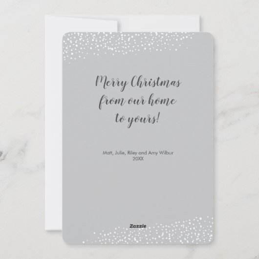 Gnome en sneeuw feestdagenkaart (Achterkant)