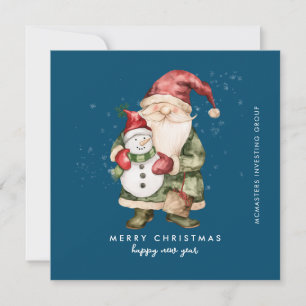 Gnome en Sneeuwman Vrolijk Kerstfeest Zakelijk Fla Feestdagenkaart