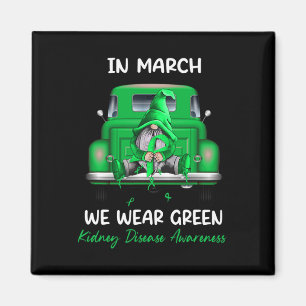 Gnome en Truck in maart Draag Green Kidney Dise Magneet