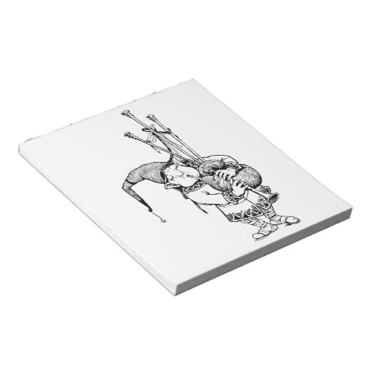 Gnome en Zijne Bagpipes Notitieblok (Schuin)