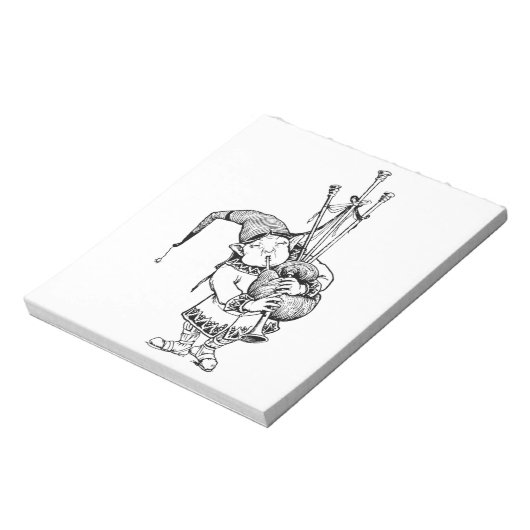 Gnome en Zijne Bagpipes Notitieblok (Linkerzijde)