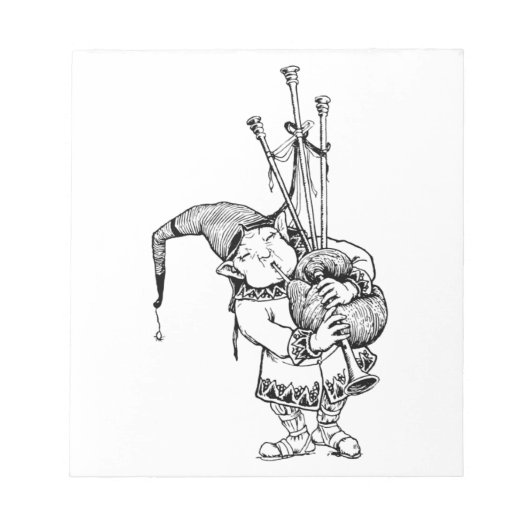 Gnome en Zijne Bagpipes Notitieblok (Voorkant)