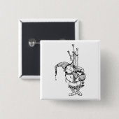 Gnome en Zijne Bagpipes Vierkante Button 5,1 Cm (Voorkant /achterkant)