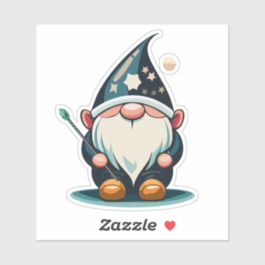 Gnome Explorer met wandelende wandelstok Sticker (Vel)