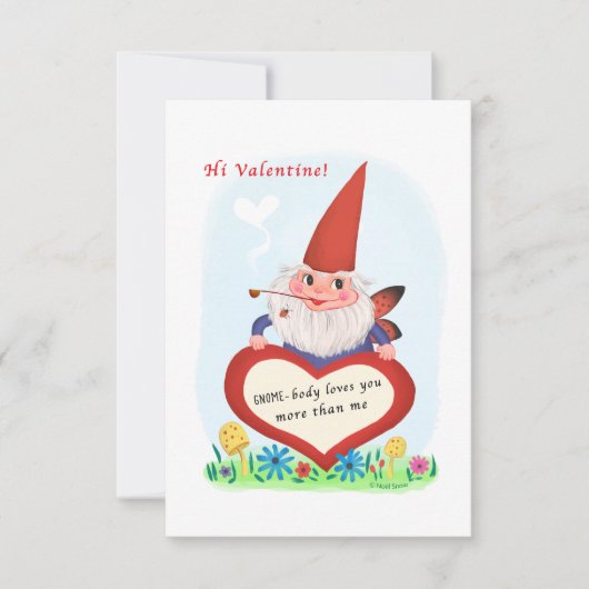 Gnome Fairy Kleine Traditionele  Valentijn Kaart (Voorkant)