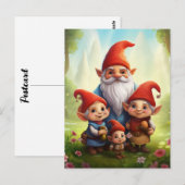 Gnome Familie Briefkaart (Voorkant / Achterkant)