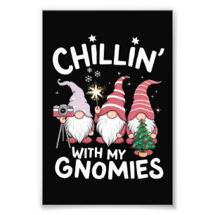Gnome Familie Kerst Chillin Met Mijn Gnomies Foto Afdruk
