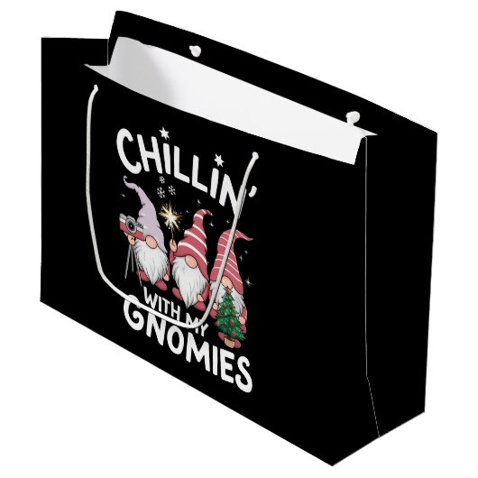 Gnome Familie Kerst Chillin Met Mijn Gnomies Groot Cadeauzakje (Voorkant Gekanteld)