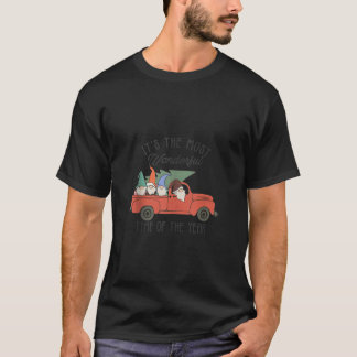 Gnome Familie Kerst Rode Vrachtwagen Gnomies Xmas  T-shirt