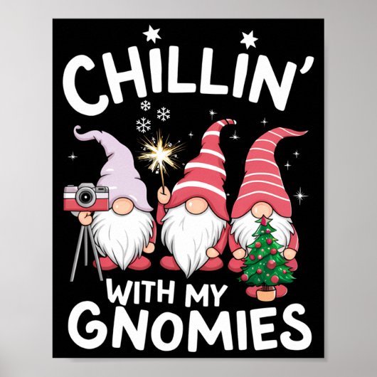 Gnome Family Christmas Chillin With My Gnomies Poster (Voorkant)