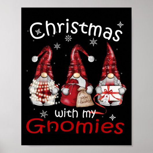 Gnome Family Christmas For Women Men - Buffalo Pla Poster (Voorkant)